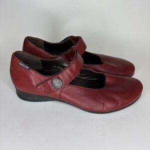 mephisto Shoes Wedge Heels Maryjane’s Women Size 10 Red Leather Comfort